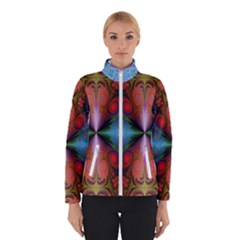 Fractal Background Design Winter Jacket by Sudhe