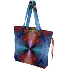 Fractal Background Design Drawstring Tote Bag by Sudhe