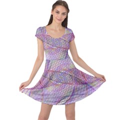 Purple Background Abstract Pattern Cap Sleeve Dress by Sudhe