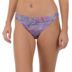 Purple Background Abstract Pattern Band Bikini Bottom