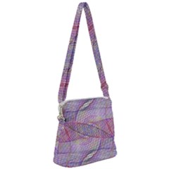 Purple Background Abstract Pattern Zipper Messenger Bag