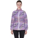 Purple Background Abstract Pattern High Neck Windbreaker (Women) View1