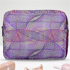 Purple Background Abstract Pattern Make Up Pouch (large)