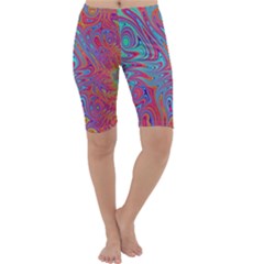 Fractal Bright Fantasy Design Cropped Leggings  by Sudhe