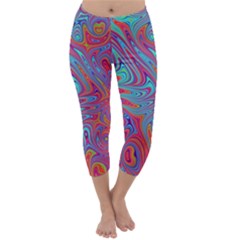 Fractal Bright Fantasy Design Capri Winter Leggings  by Sudhe