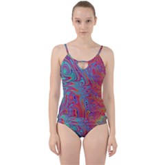 Fractal Bright Fantasy Design Cut Out Top Tankini Set by Sudhe