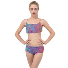 Fractal Bright Fantasy Design Layered Top Bikini Set by Sudhe