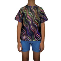 Psychedelic Background Wallpaper Kids  Short Sleeve Swimwear by Sudhe