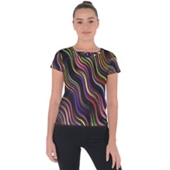 Psychedelic Background Wallpaper Short Sleeve Sports Top  by Sudhe