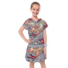 Fractal Artwork Design Pattern Kids  Drop Waist Dress