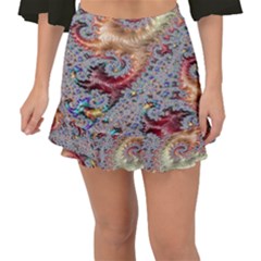 Fractal Artwork Design Pattern Fishtail Mini Chiffon Skirt