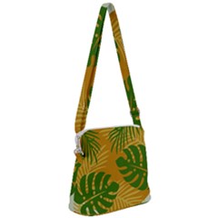 Leaf Leaves Nature Green Autumn Zipper Messenger Bag