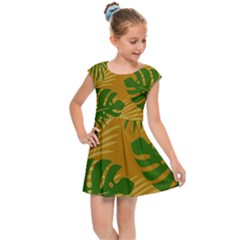 Leaf Leaves Nature Green Autumn Kids  Cap Sleeve Dress