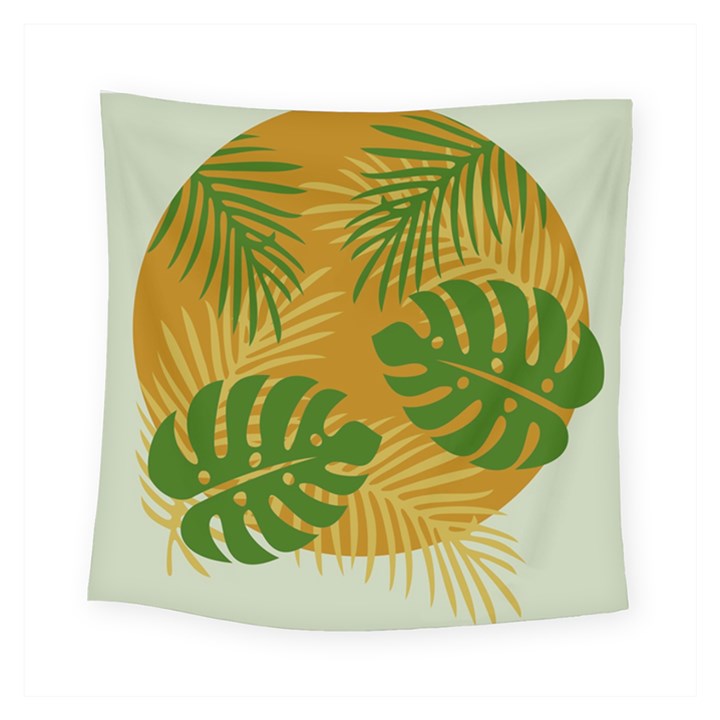 Leaf Leaves Nature Green Autumn Square Tapestry (Small)