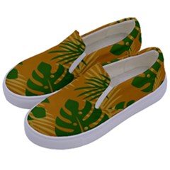 Leaf Leaves Nature Green Autumn Kids  Canvas Slip Ons by Sudhe