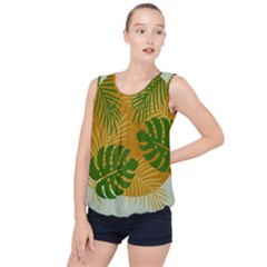 Leaf Leaves Nature Green Autumn Bubble Hem Chiffon Tank Top