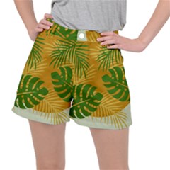 Leaf Leaves Nature Green Autumn Stretch Ripstop Shorts