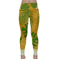 Leaf Leaves Nature Green Autumn Lightweight Velour Classic Yoga Leggings by Sudhe