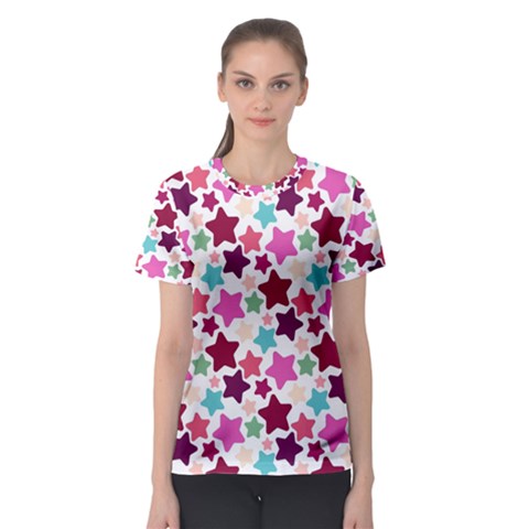 Stars Pattern Women s Sport Mesh Tee by Sudhe