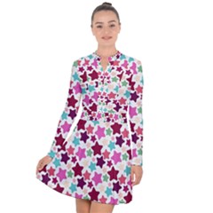 Stars Pattern Long Sleeve Panel Dress