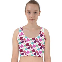 Stars Pattern Velvet Racer Back Crop Top by Sudhe