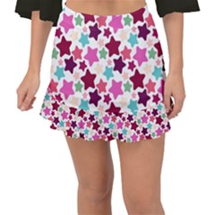 Stars Pattern Fishtail Mini Chiffon Skirt