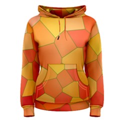 Background Pattern Of Orange Mosaic Women s Pullover Hoodie by Sudhe