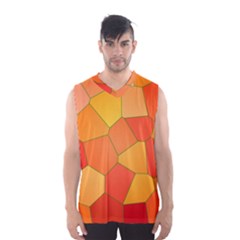 Background Pattern Of Orange Mosaic Men s Basketball Tank Top