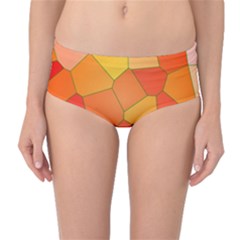 Background Pattern Of Orange Mosaic Mid-waist Bikini Bottoms by Sudhe