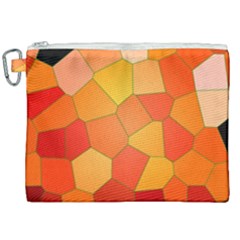 Background Pattern Of Orange Mosaic Canvas Cosmetic Bag (xxl)