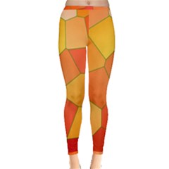 Background Pattern Of Orange Mosaic Inside Out Leggings