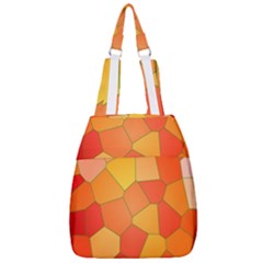 Background Pattern Of Orange Mosaic Center Zip Backpack