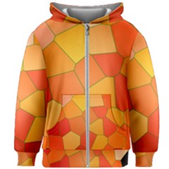 Background Pattern Of Orange Mosaic Kids  Zipper Hoodie Without Drawstring by Sudhe