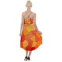 Background Pattern Of Orange Mosaic High-Low Halter Chiffon Dress  View2