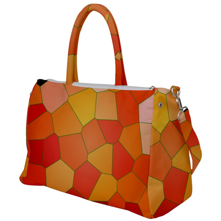 Background Pattern Of Orange Mosaic Duffel Travel Bag