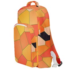 Background Pattern Of Orange Mosaic Double Compartment Backpack