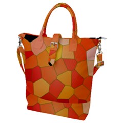 Background Pattern Of Orange Mosaic Buckle Top Tote Bag