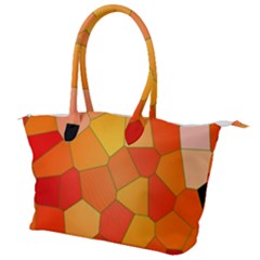 Background Pattern Of Orange Mosaic Canvas Shoulder Bag