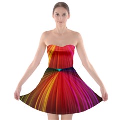 Background Color Colorful Rings Strapless Bra Top Dress by Sudhe