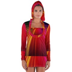 Background Color Colorful Rings Long Sleeve Hooded T-shirt by Sudhe