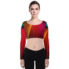 Background Color Colorful Rings Velvet Long Sleeve Crop Top