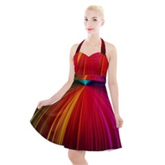 Background Color Colorful Rings Halter Party Swing Dress 