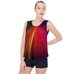 Background Color Colorful Rings Bubble Hem Chiffon Tank Top by Sudhe