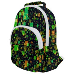 Squares And Rectangles Background Rounded Multi Pocket Backpack