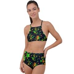 Squares And Rectangles Background High Waist Tankini Set