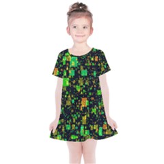 Squares And Rectangles Background Kids  Simple Cotton Dress