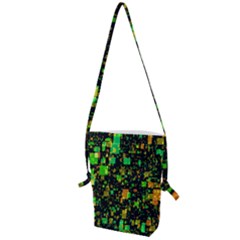 Squares And Rectangles Background Folding Shoulder Bag