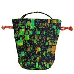 Squares And Rectangles Background Drawstring Bucket Bag