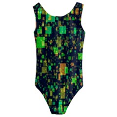 Squares And Rectangles Background Kids  Cut-out Back One Piece Swimsuit