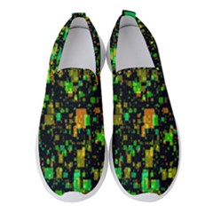 Squares And Rectangles Background Women s Slip On Sneakers